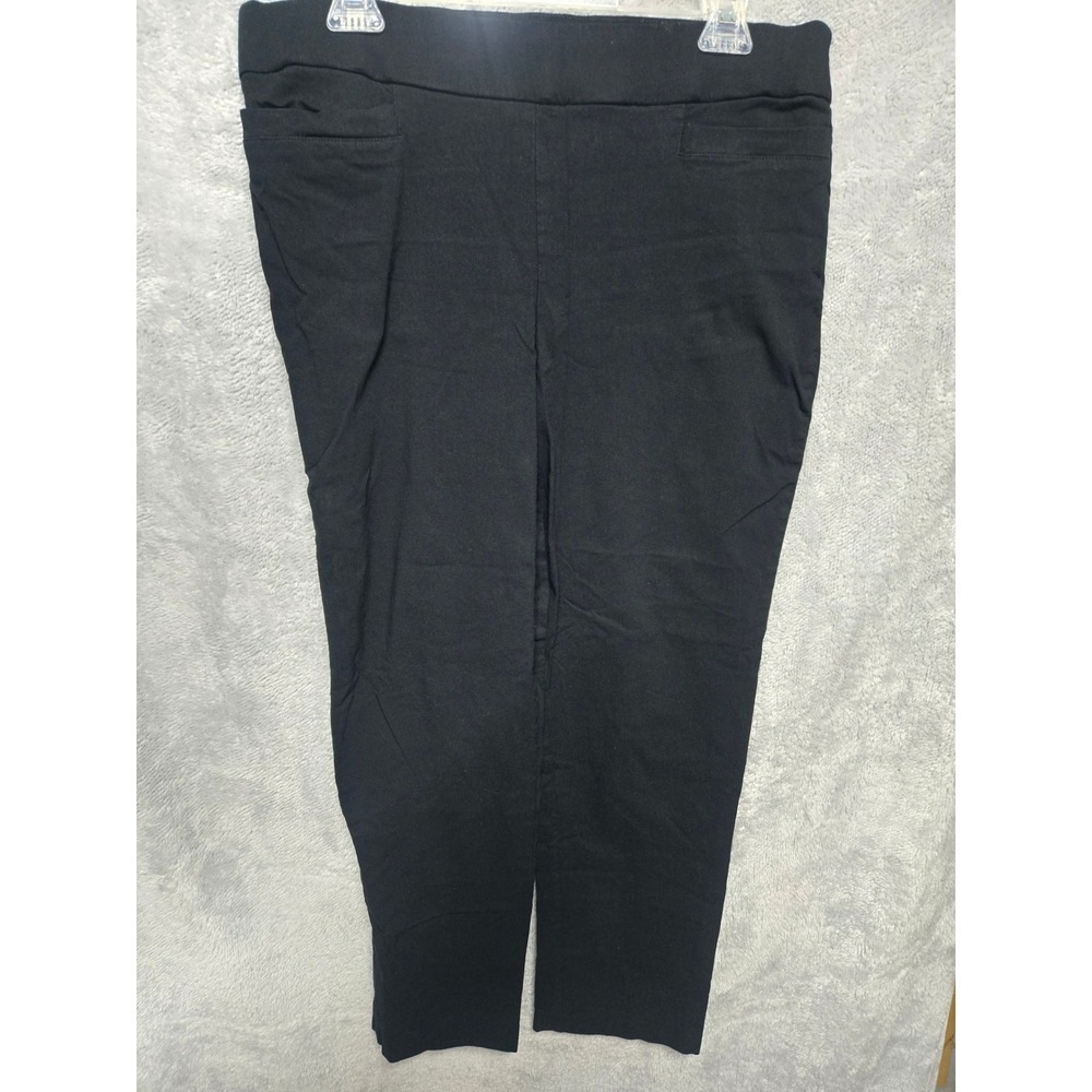 Kim Rogers Petites Womens 14P Black Pull On Slim Leg Stretch Pants Trousers